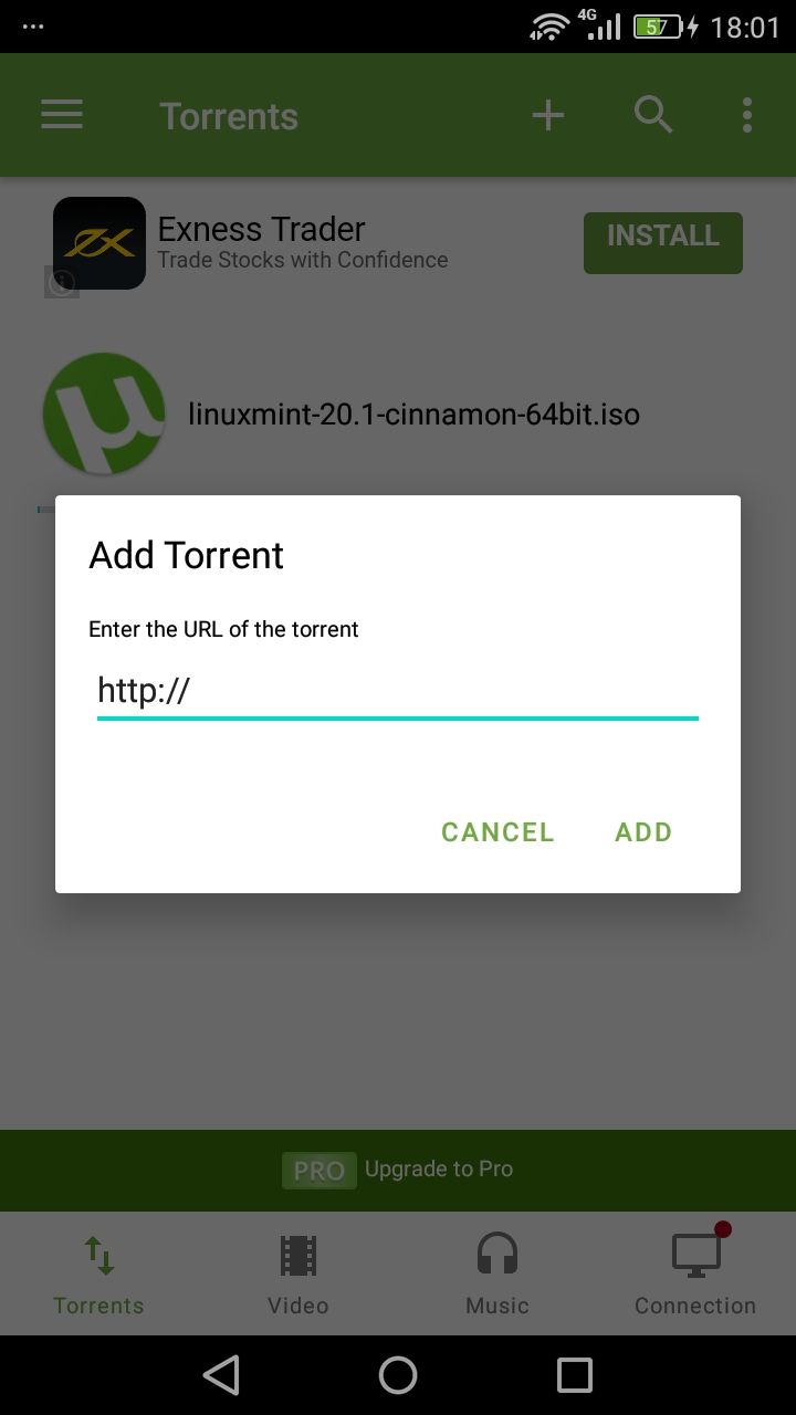 uTorrent - Add Torrent Link