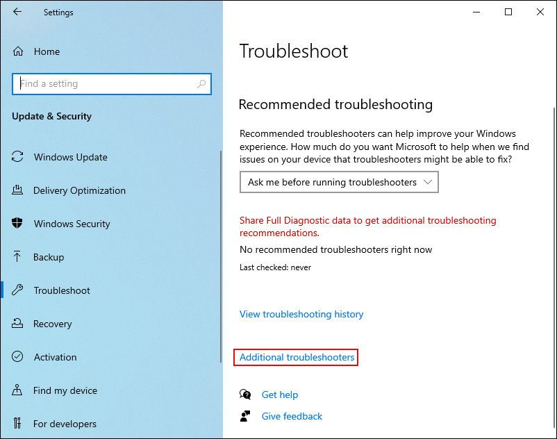 win10-additional-troubleshooters