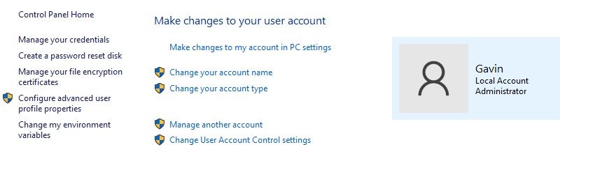 windows 10 user account settings