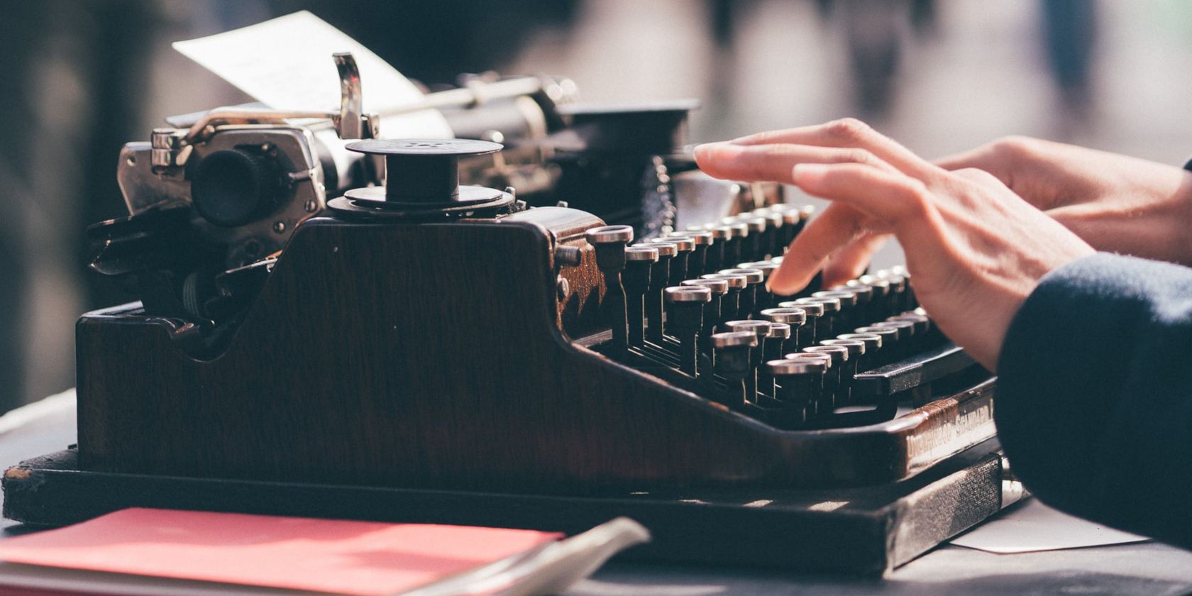 Writing on Typewriter