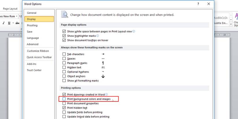 How to Print Background Colors or Images in Microsoft Word