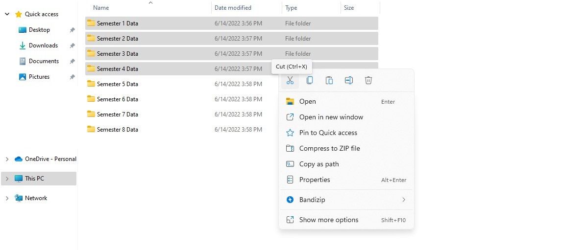 جابجایی نیمی از فایل ها در Windows File Explorer