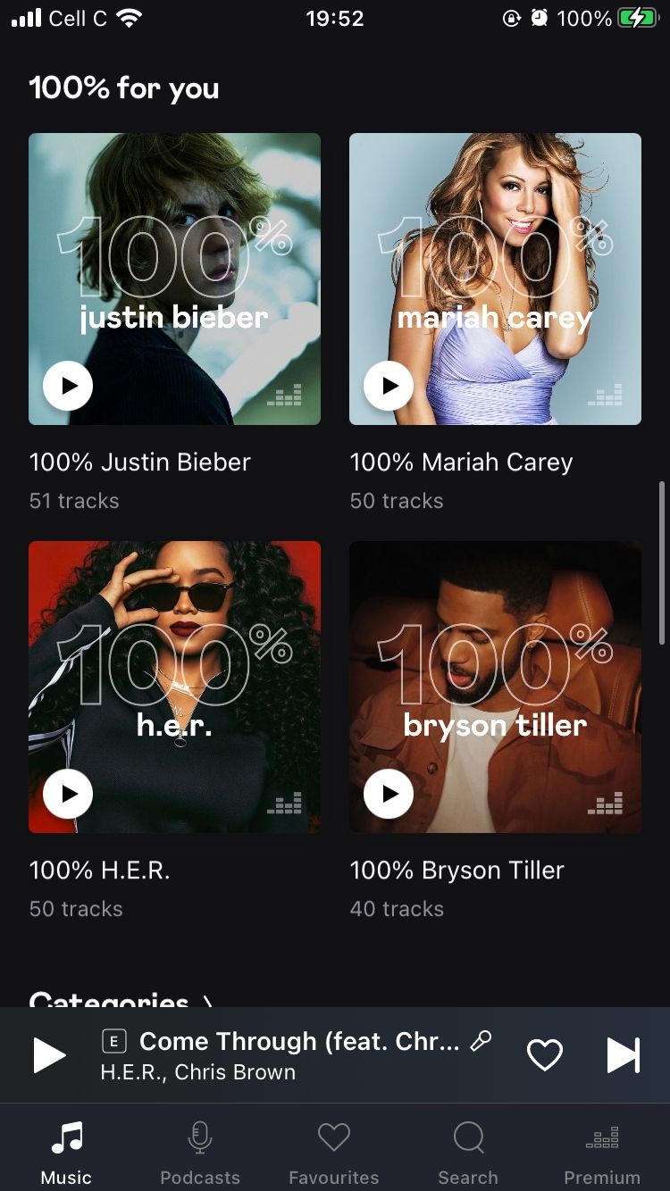 100 percent for you playlists on deezer