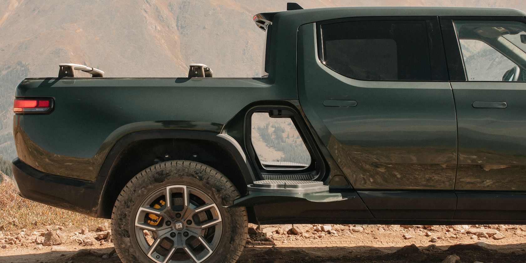 2022 Rivian R1T cross sectional storage area