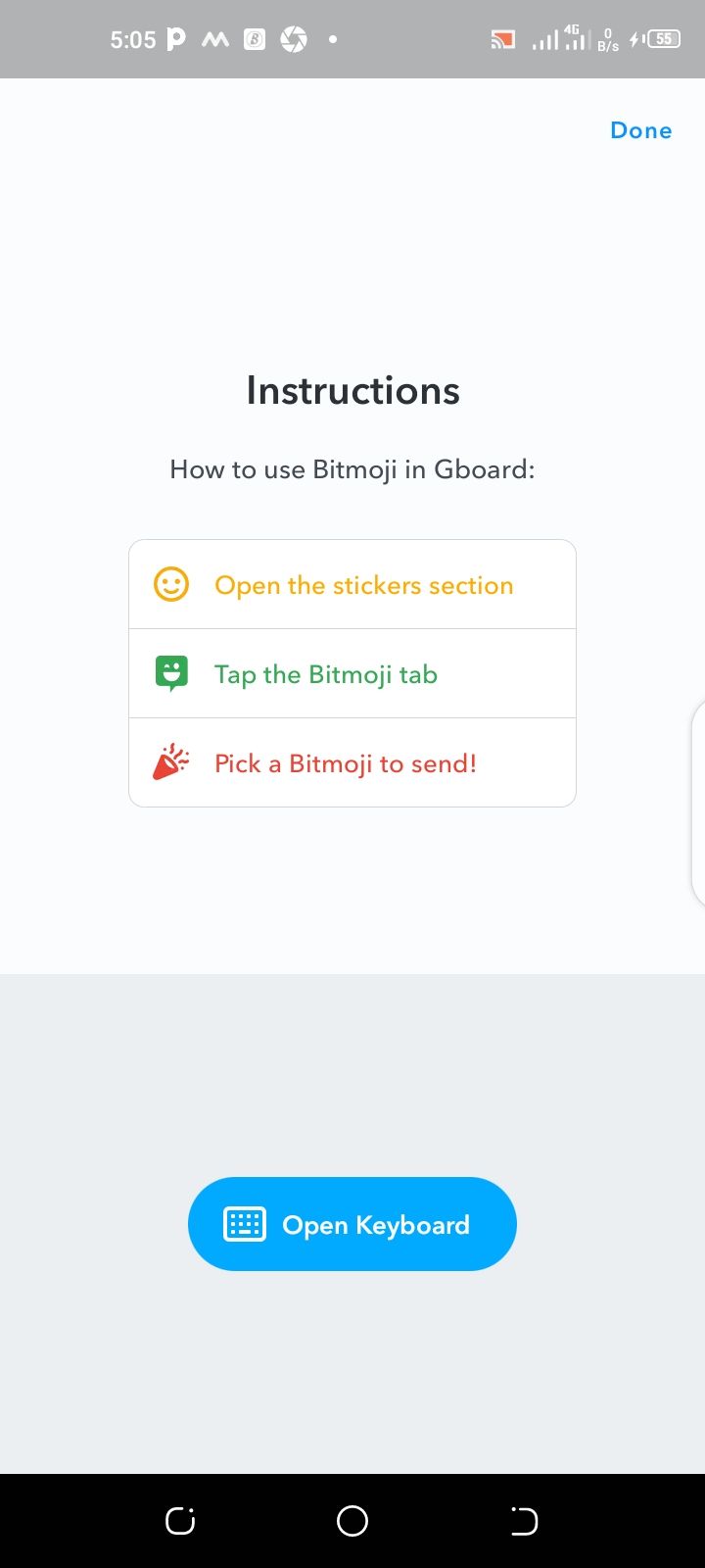 Bitmoji integration on Gboard