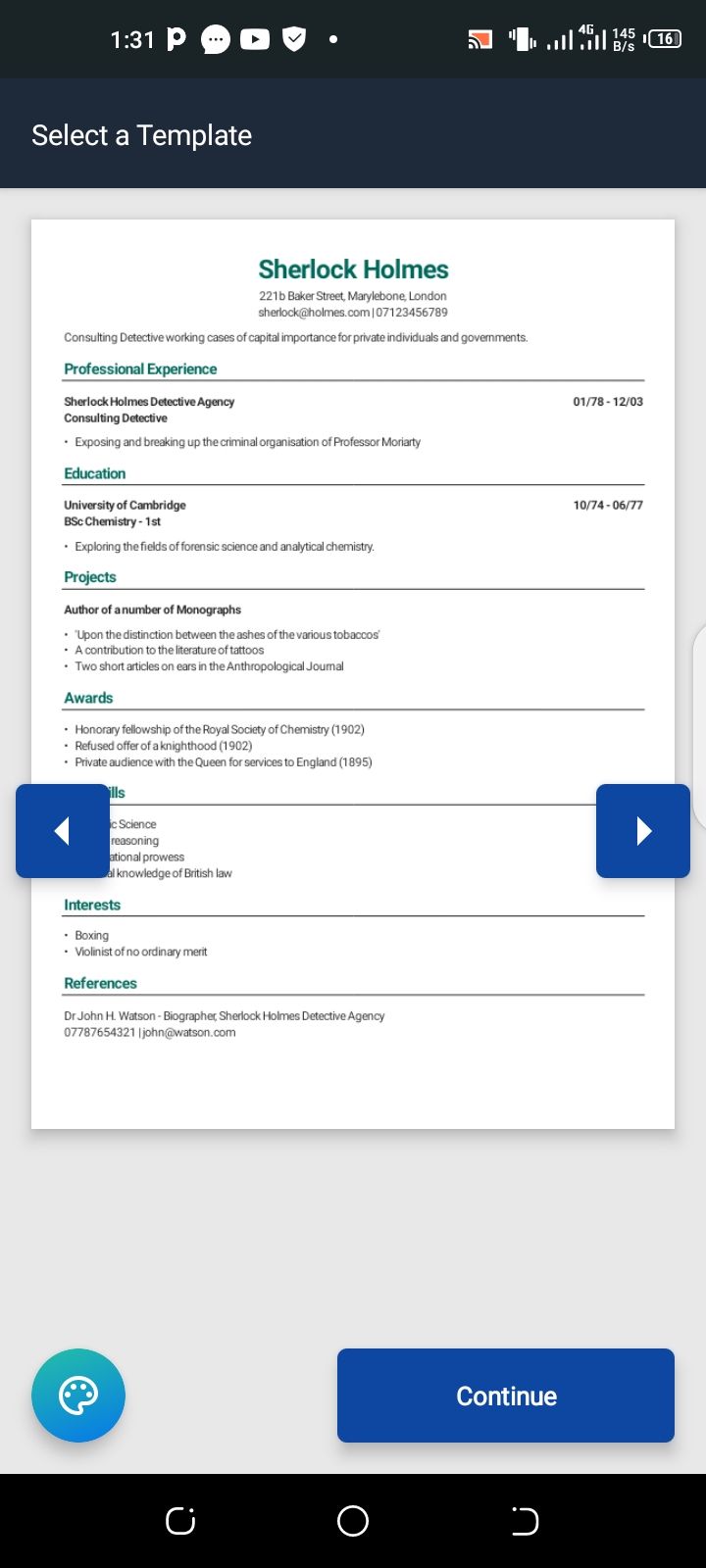 Creating a resume with CV Engineer