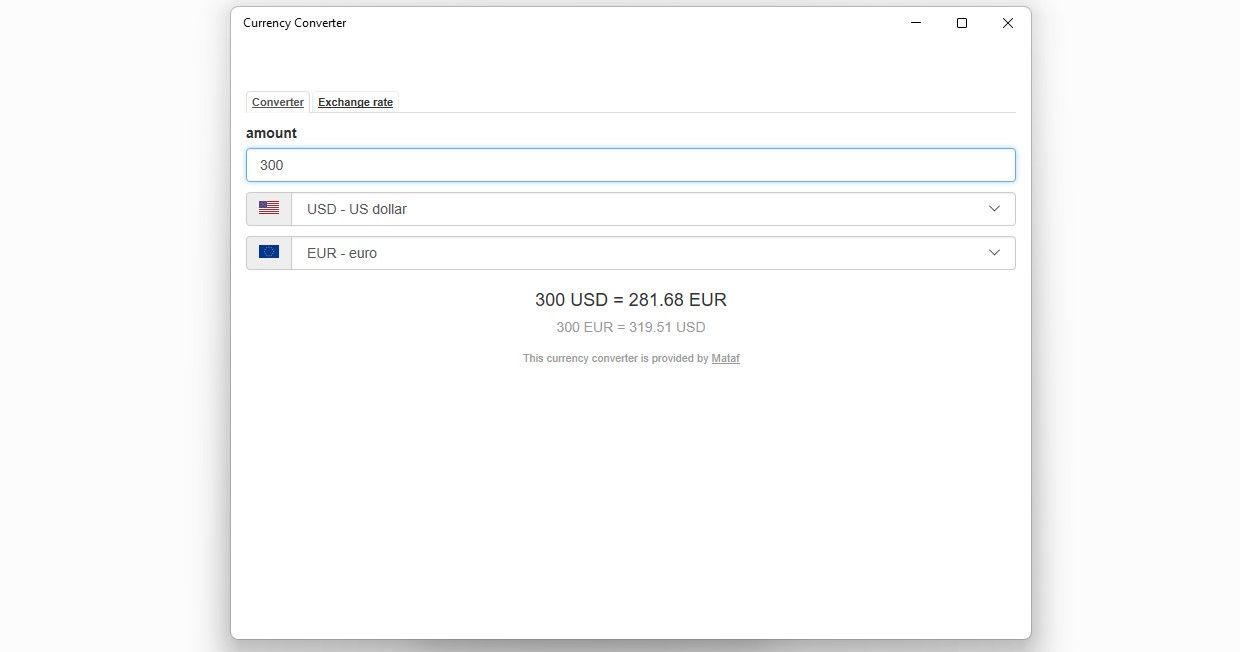Converting USD to EUR in Currency Converter Live App