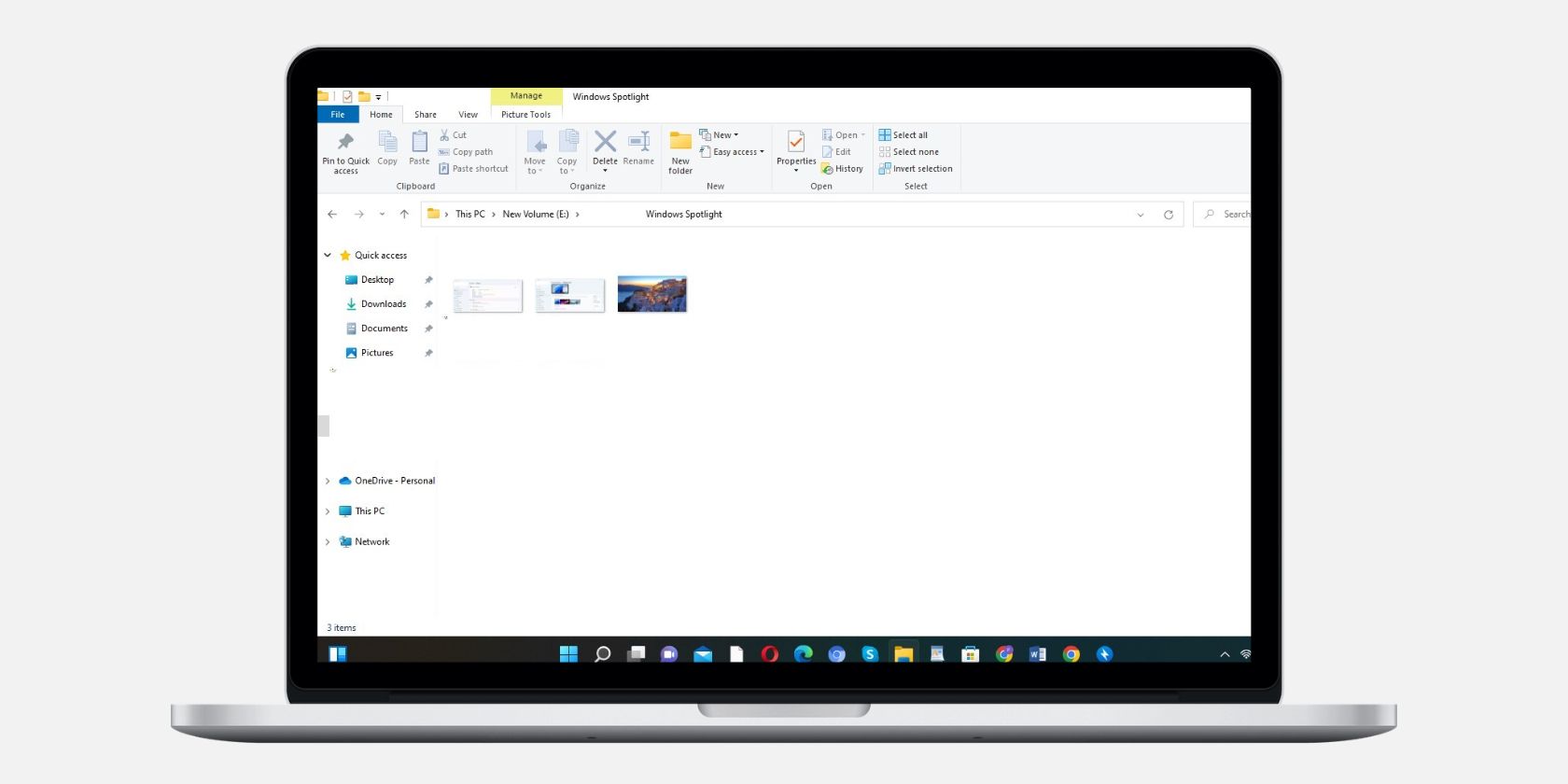 A MockUp of Laptop Showing Windows 10 File Explorer Look in Windows 11