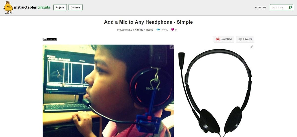 Addng mic to any headphone project page screengrab 