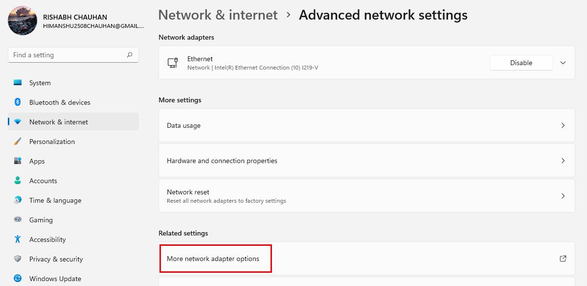 Advanced Network Settings In Windows 11