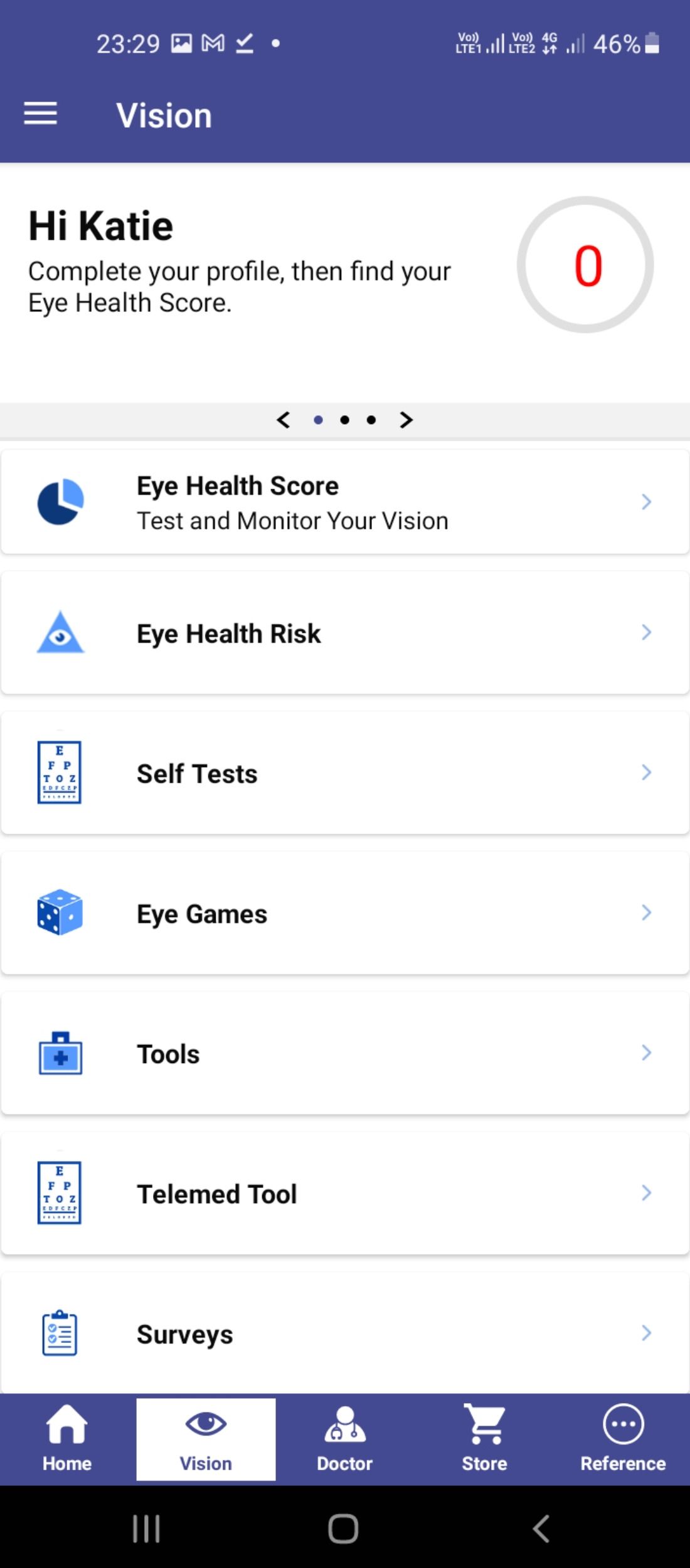 Vision care tools in the Eye Patient app