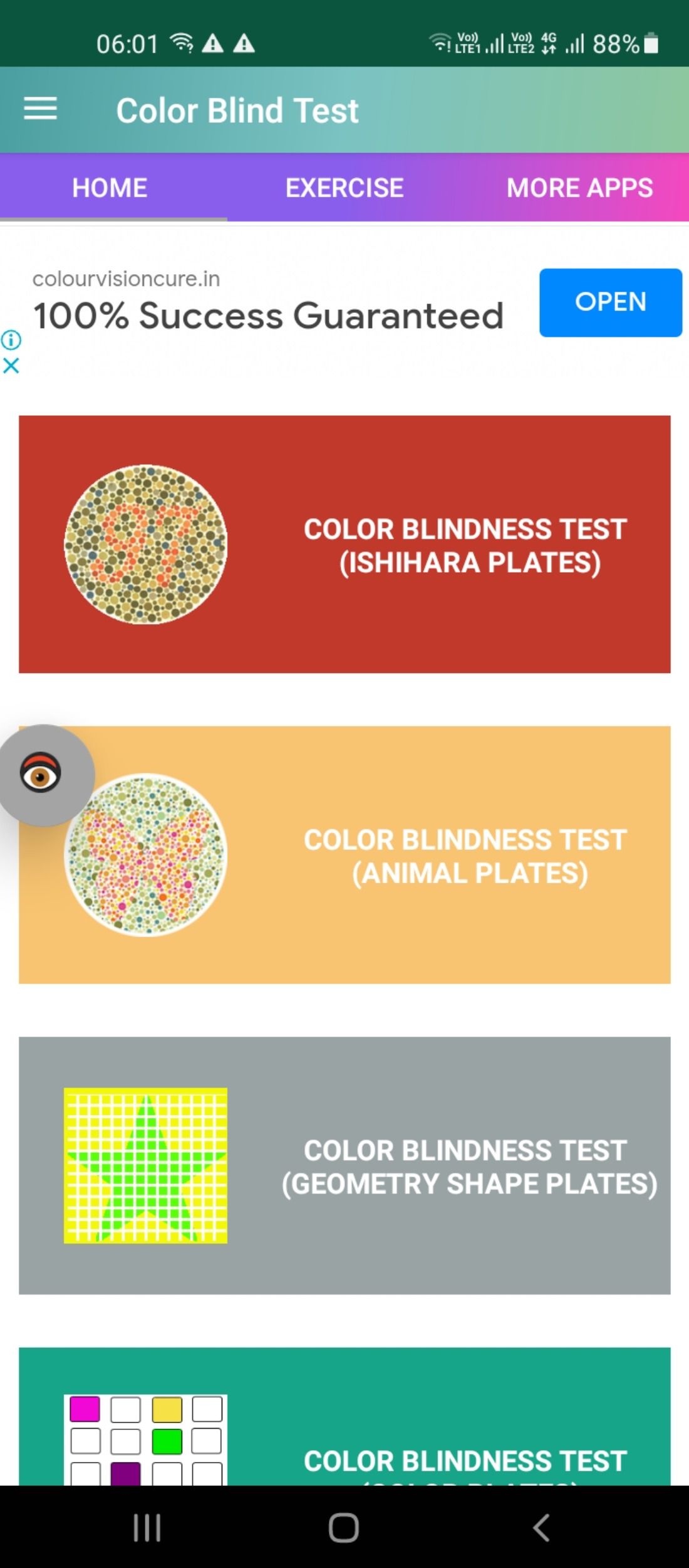 Ishihara Color Blindness tests 