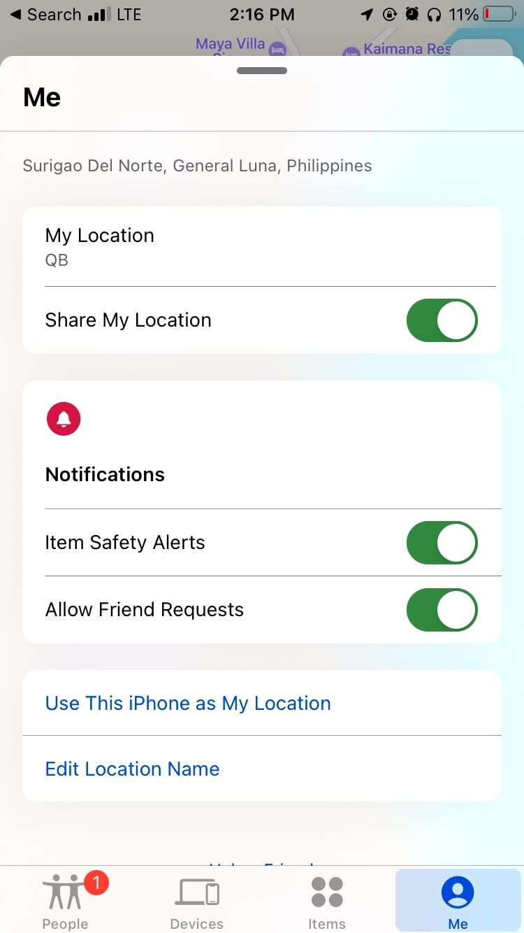 Apple Find My Tab