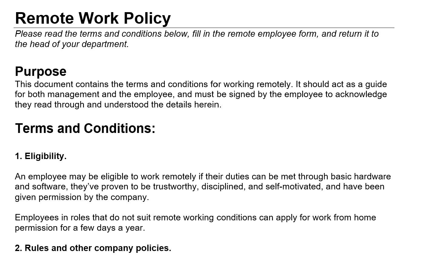 Betterlab work from home policy template 