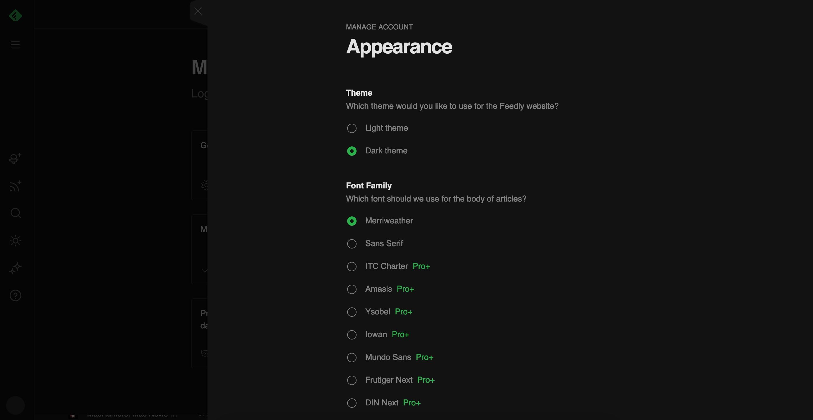 Change Feedly Appearance