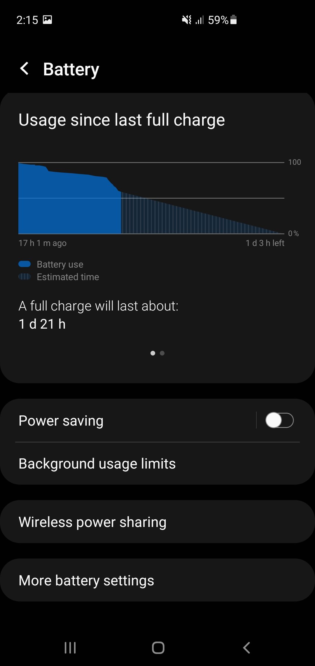 Clicking on More Battery Settings in Samsung Mobile's Battery Settings