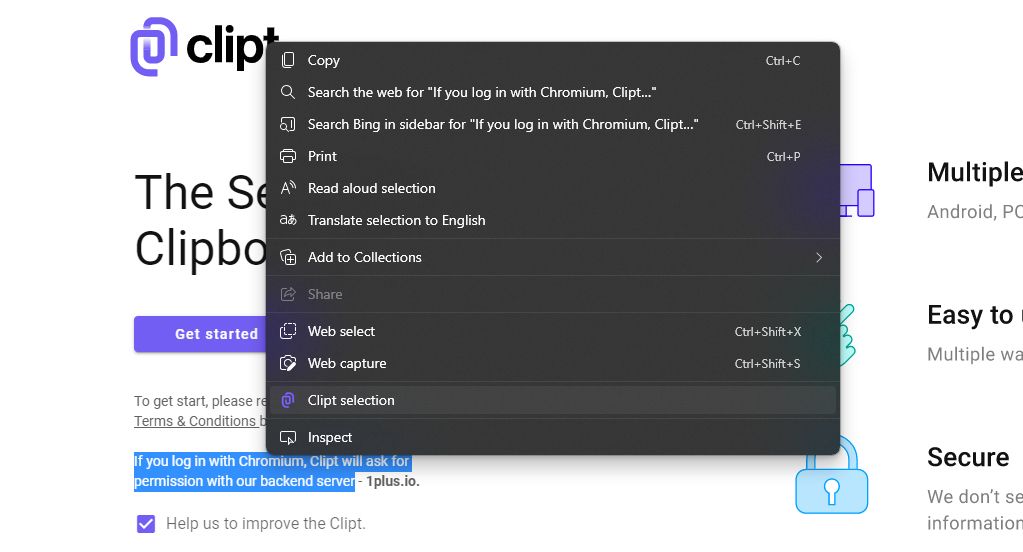Clipt - Browser Extension send