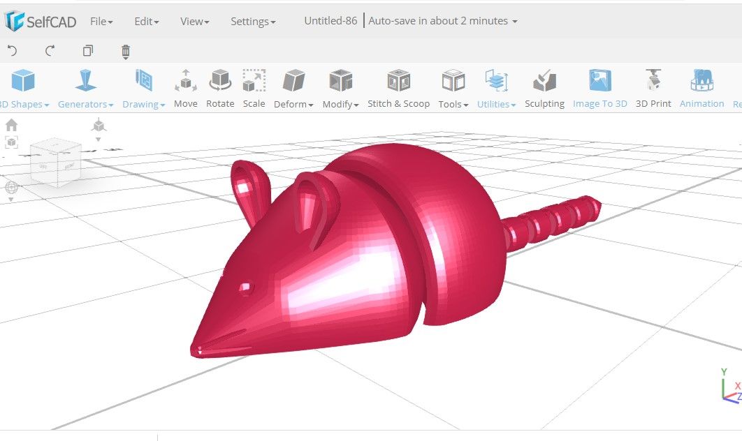 یک مدل سه بعدی در حال طراحی در یک نرم افزار CAD