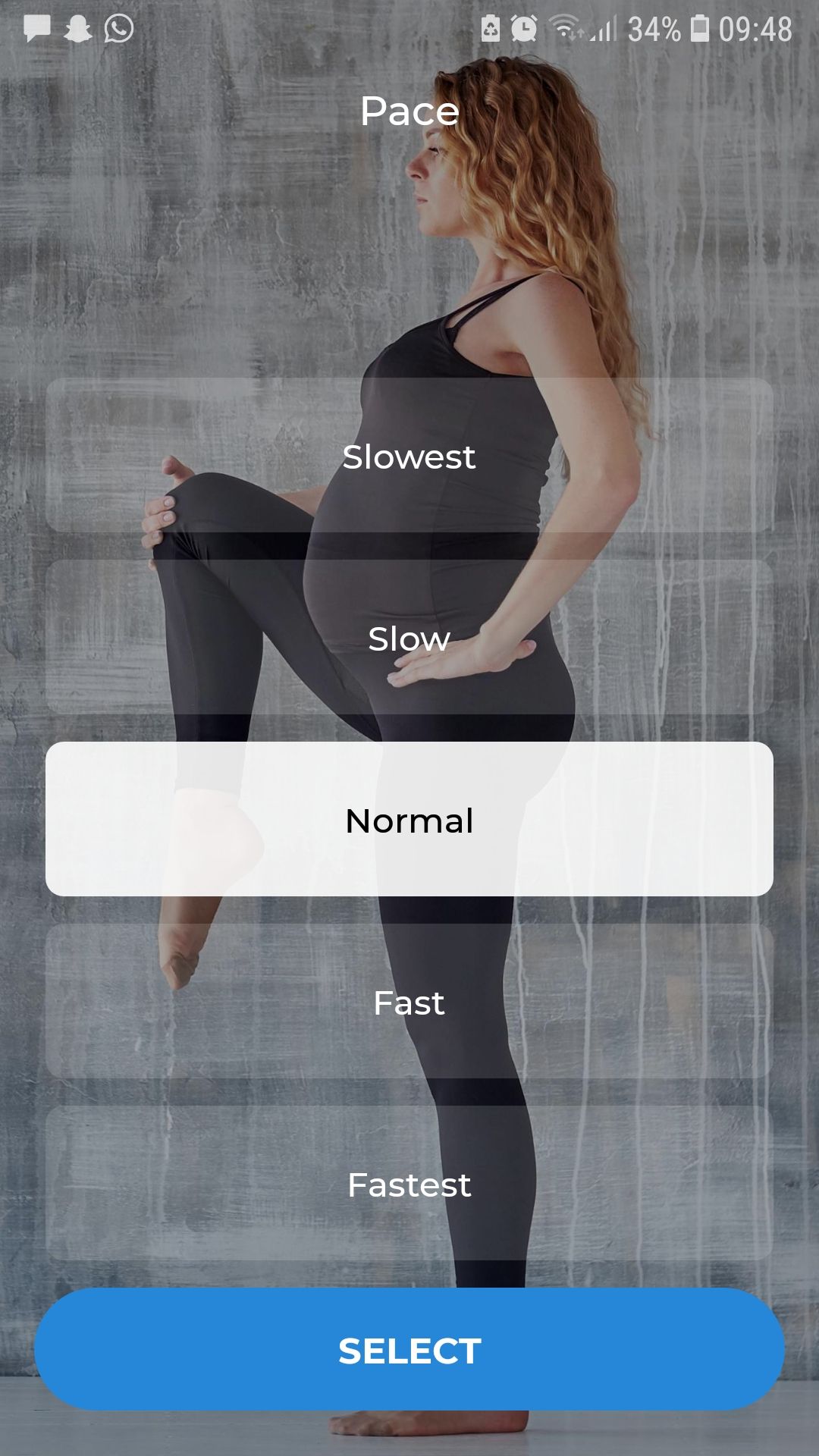 Down Dog mobile prenatal yoga app pace