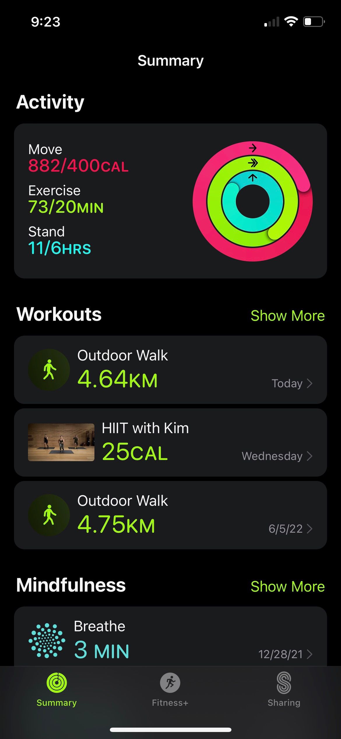 Fitness App iPhone