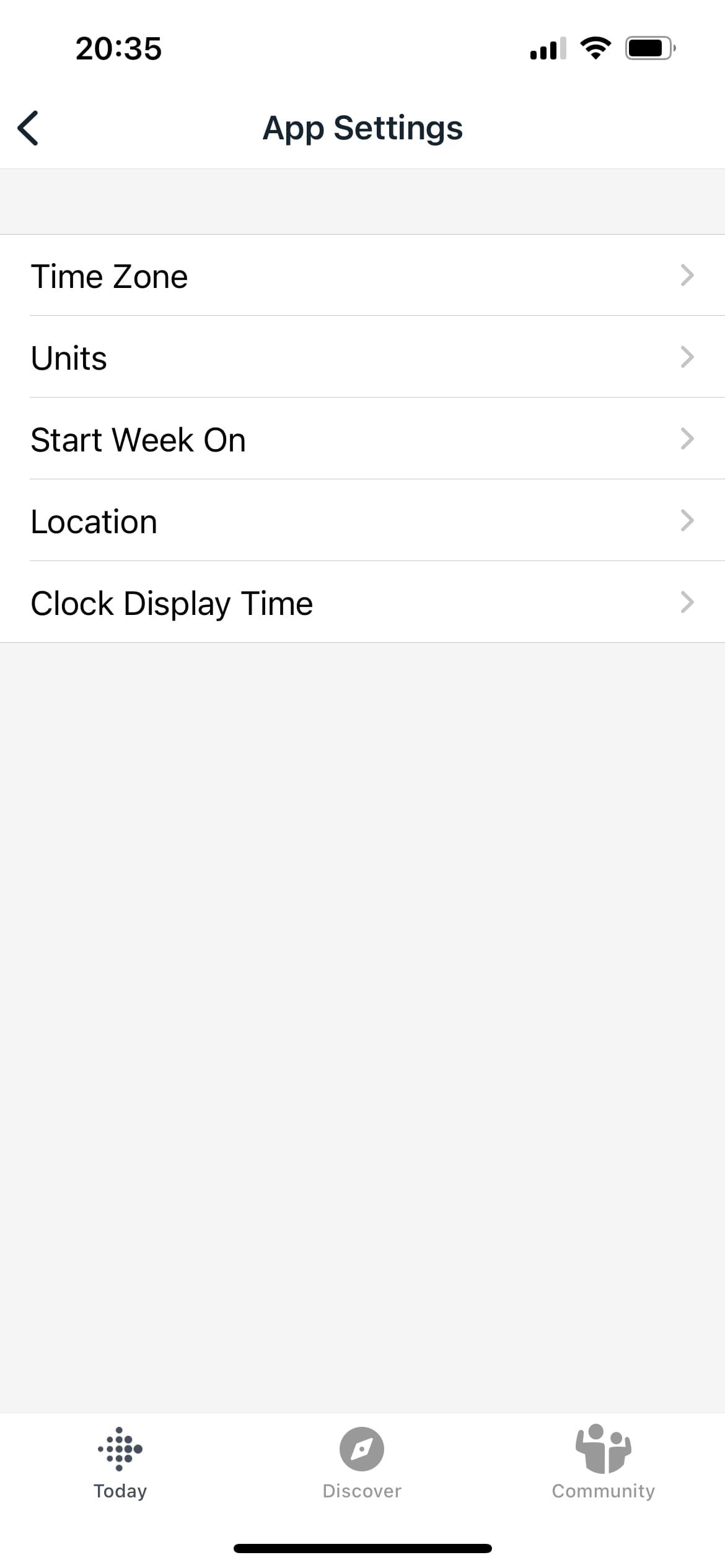 Fitbit App Settings