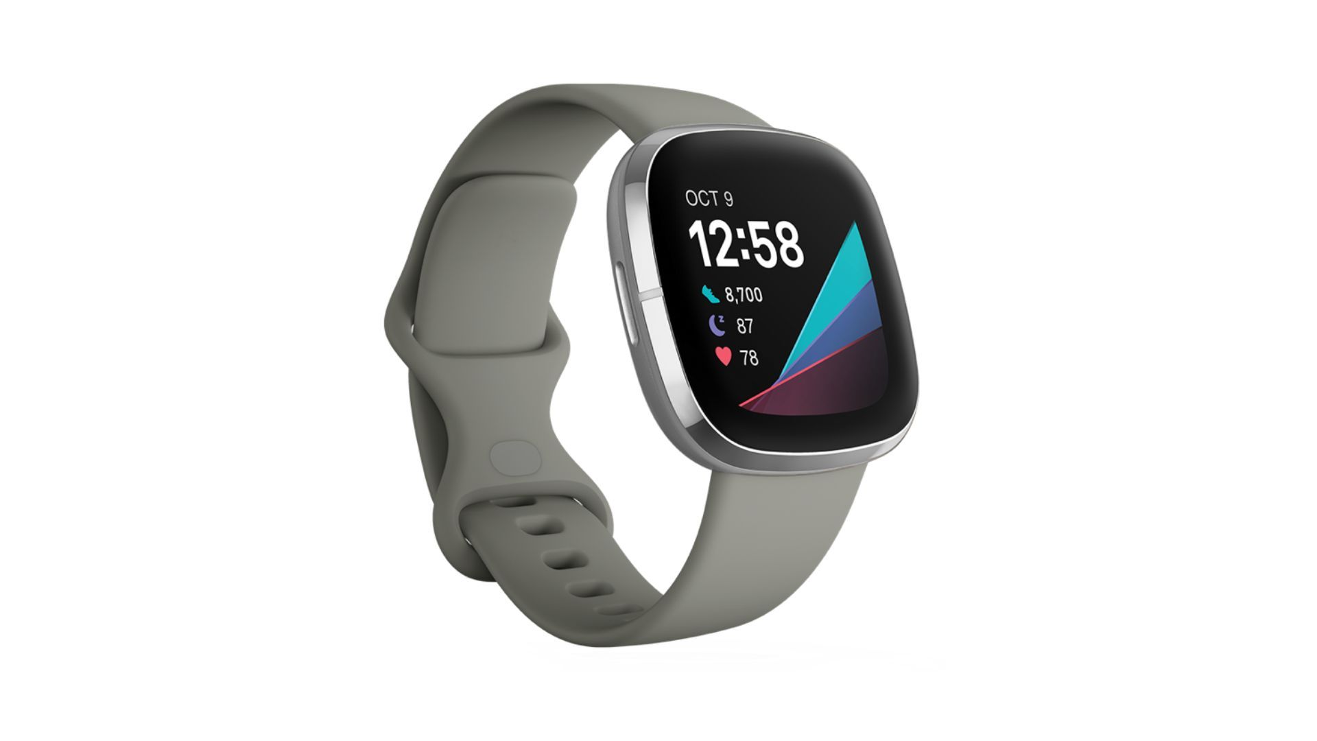 Fitbit Sense Advanced Health Smartwatch in Sage Grey and Silver Stainless Steel