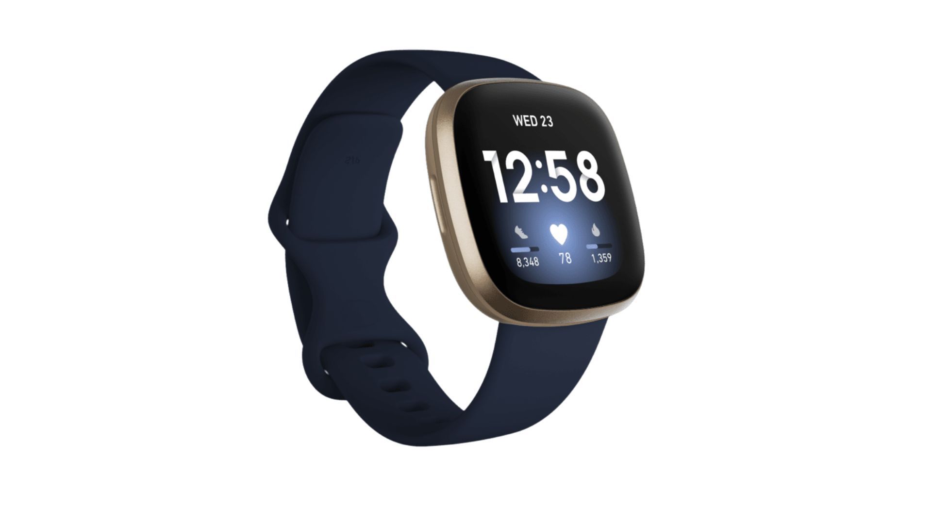 Fitbit Versa 3 Health & Fitness Smartwatch in Midnight and Soft Gold Aluminum
