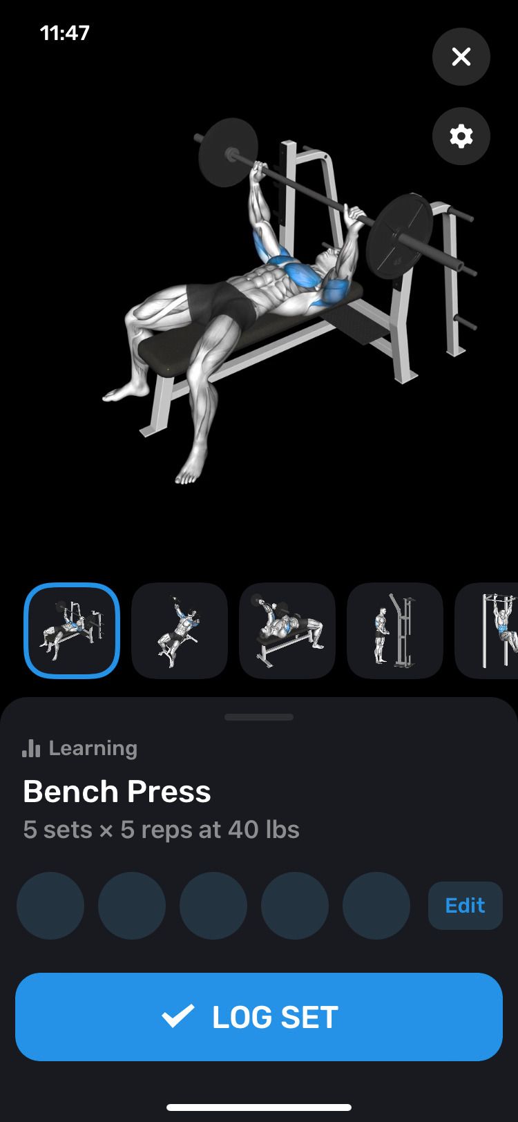 FitnessAI App bench press