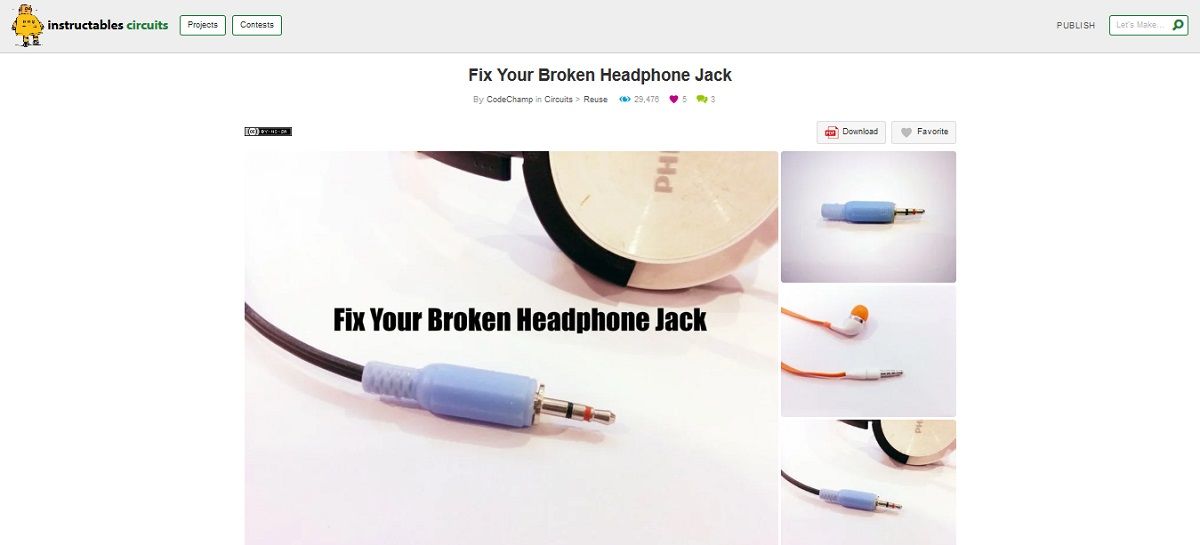 Fixing Broken Headphone Jack project page screen grab