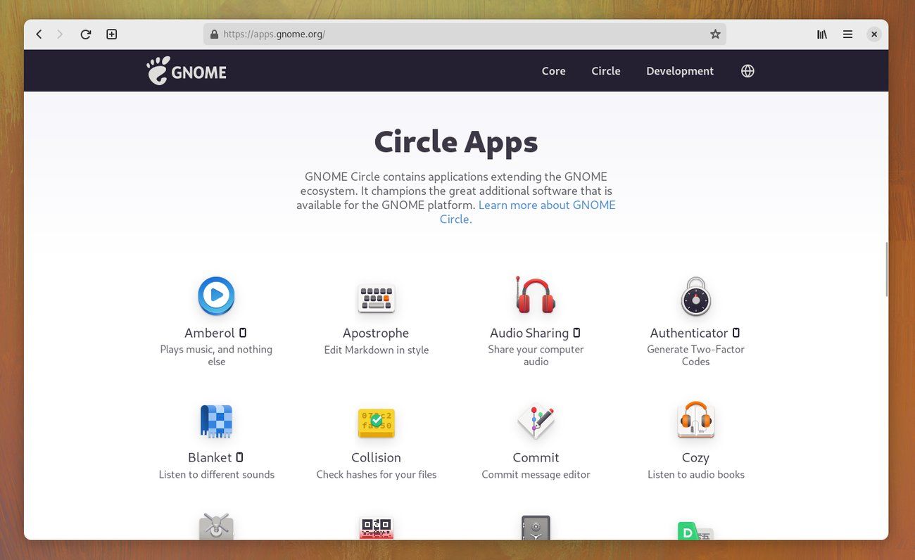 GNOME-Web-Circle-Apps-Website