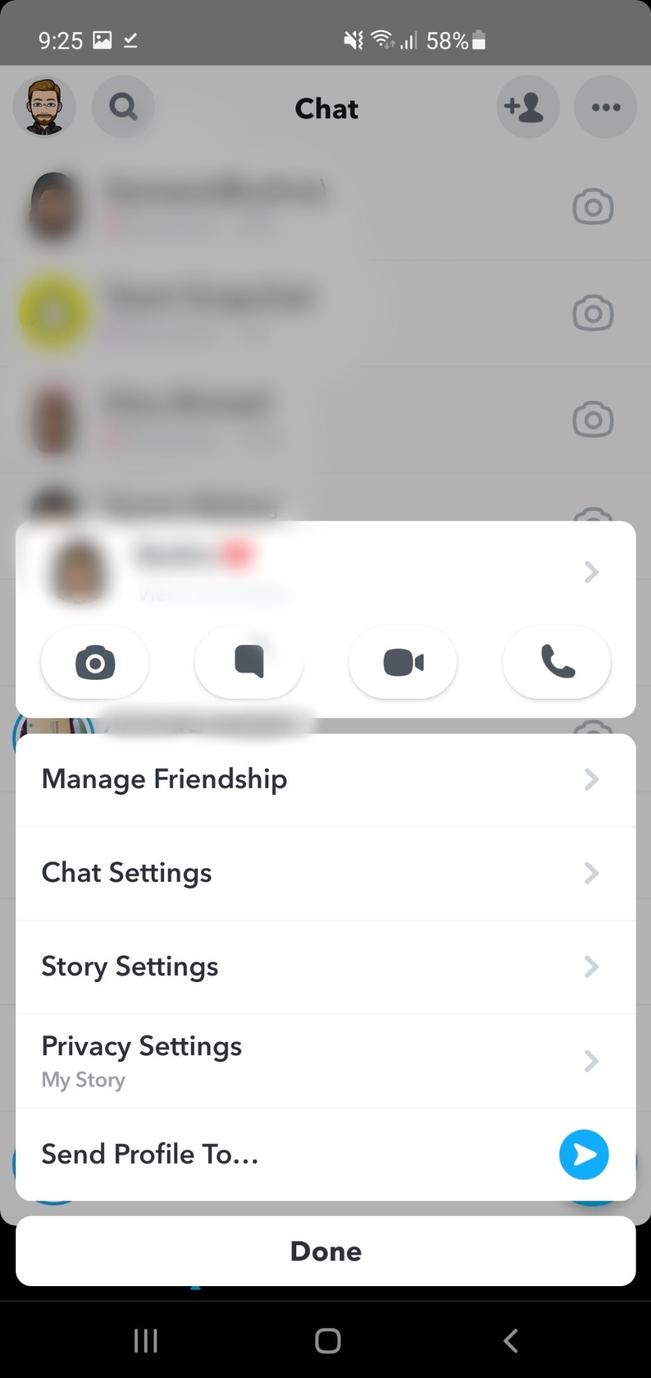 Go to Chat settings in Snapchat