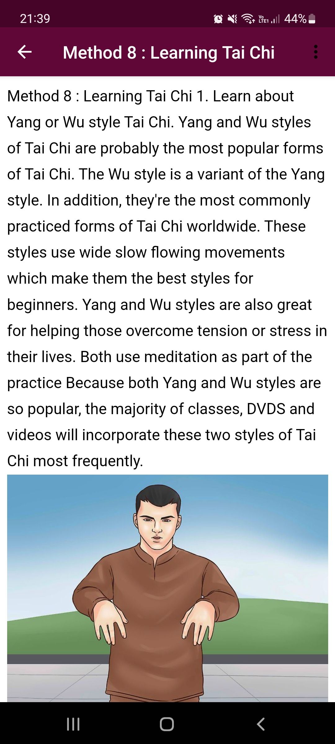 How To Do Tai Chi mobile app learning tai chi lesson