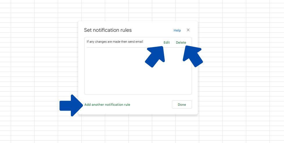 How to Add, Edit, and Delete Notification Rules in Google Sheets
