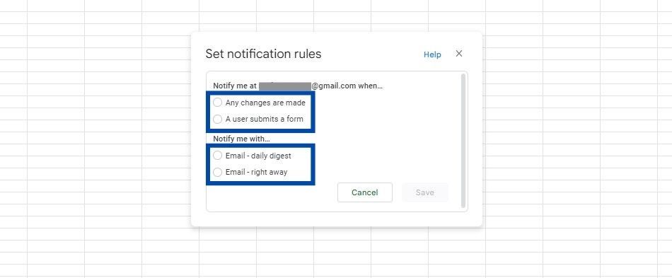 How to Enable Google Sheets Email Notifications Step 2
