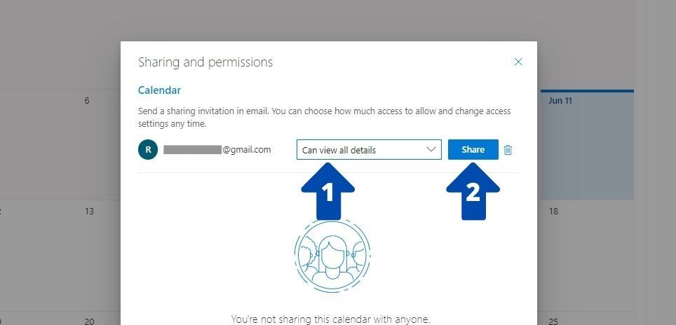 Change permissions for a shared calendar in the Outlook web app