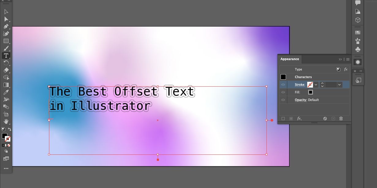 how to create offset text in illustrator