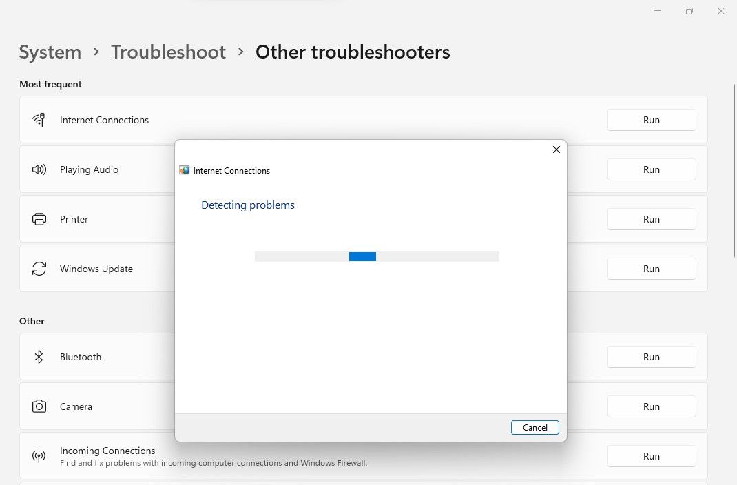  Running Internet Connections Troubleshooter in Windows 11 Settings App