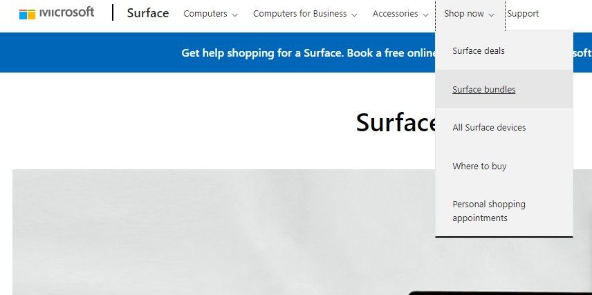 خرید دستگاه ها و لوازم جانبی Surface با استفاده از Surface Deals یا Surface Bundles در وب سایت مایکروسافت