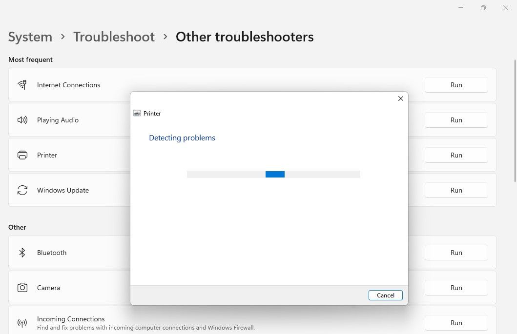  Running Printer Troubleshooter in Windows 11 Settings App