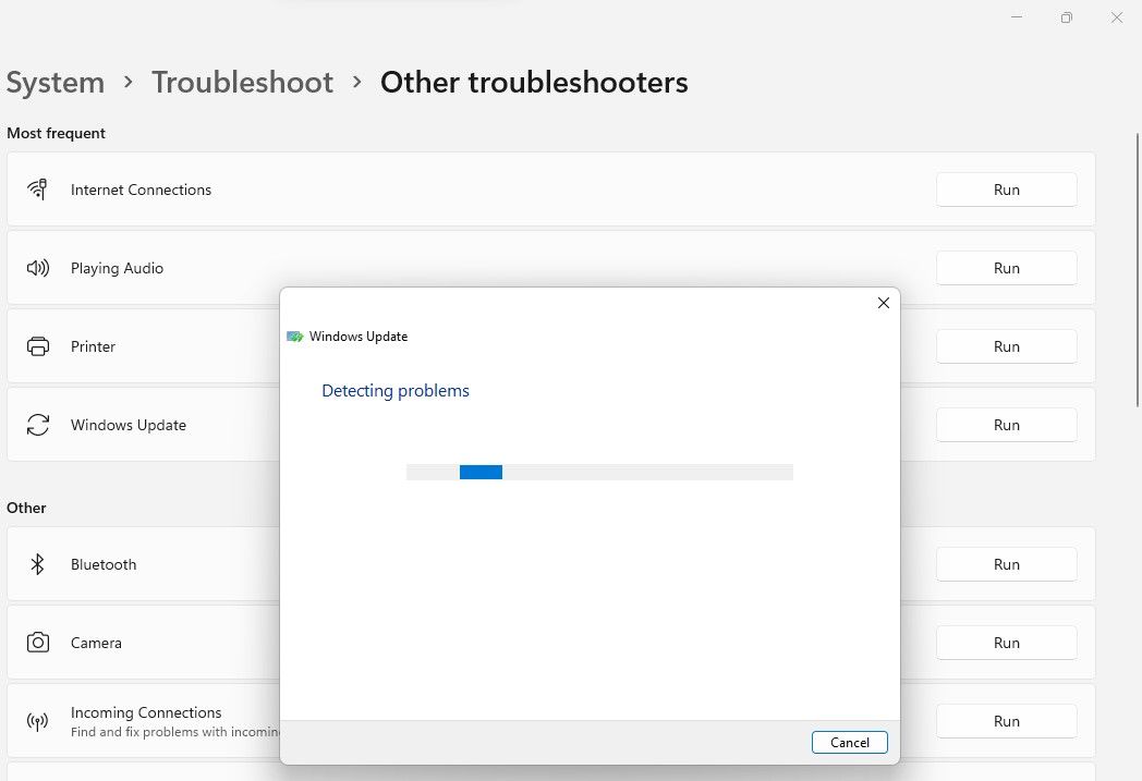  Running Windows Update Troubleshooter in Windows 11 Settings App