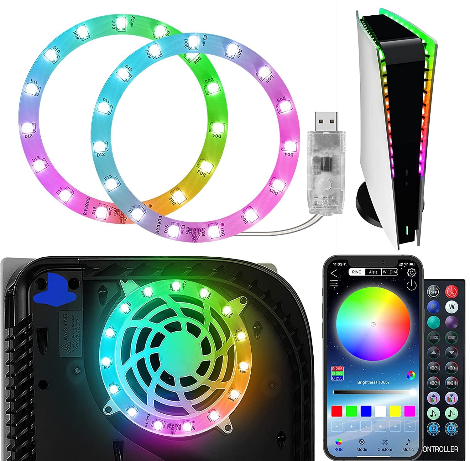 JNRSS LED Lights for Playstation 5