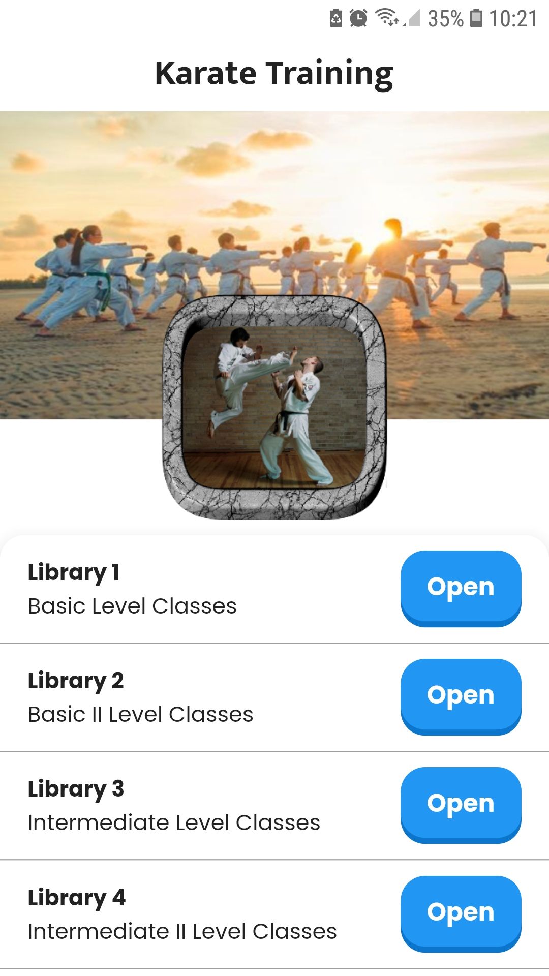 Karate training techniques mobile app