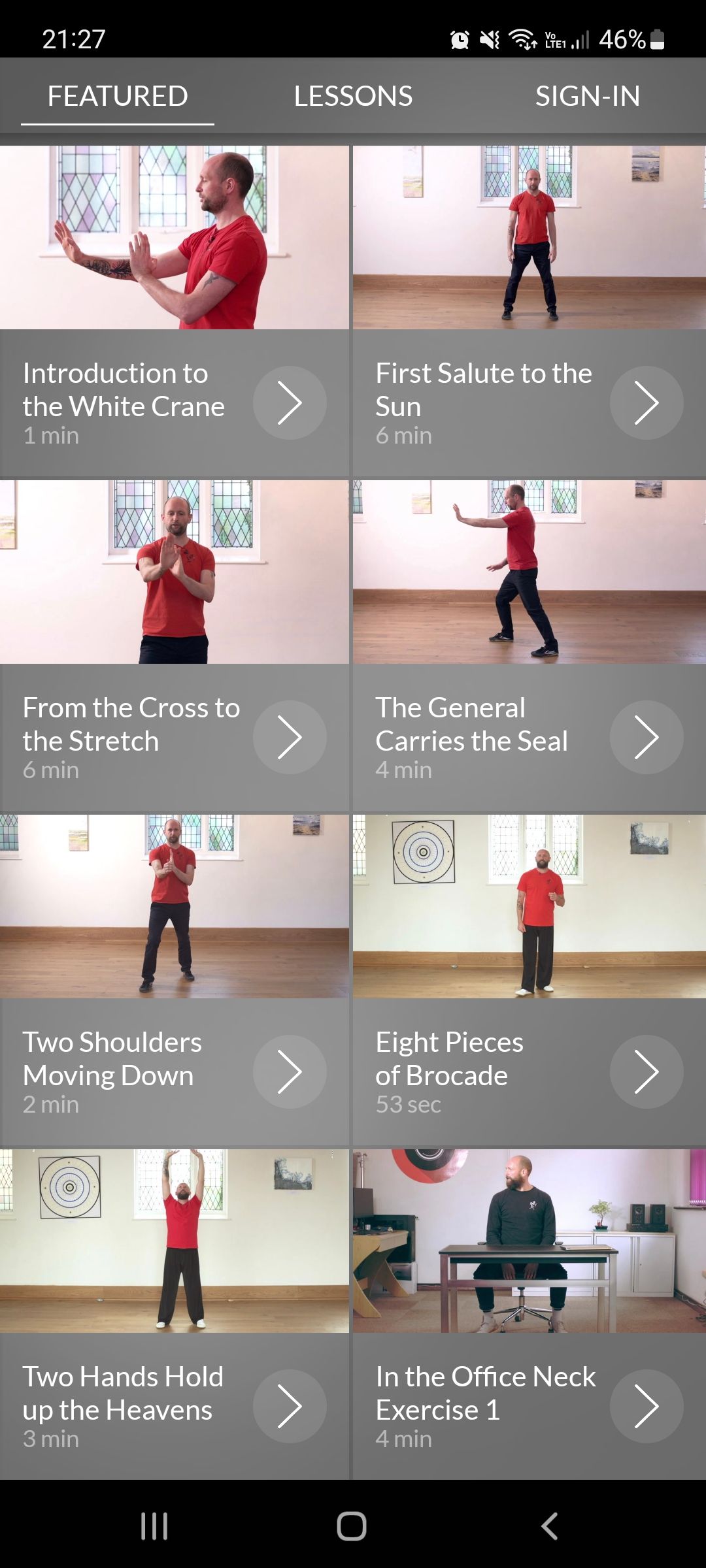 Learn tai chi mobile app featured lessons