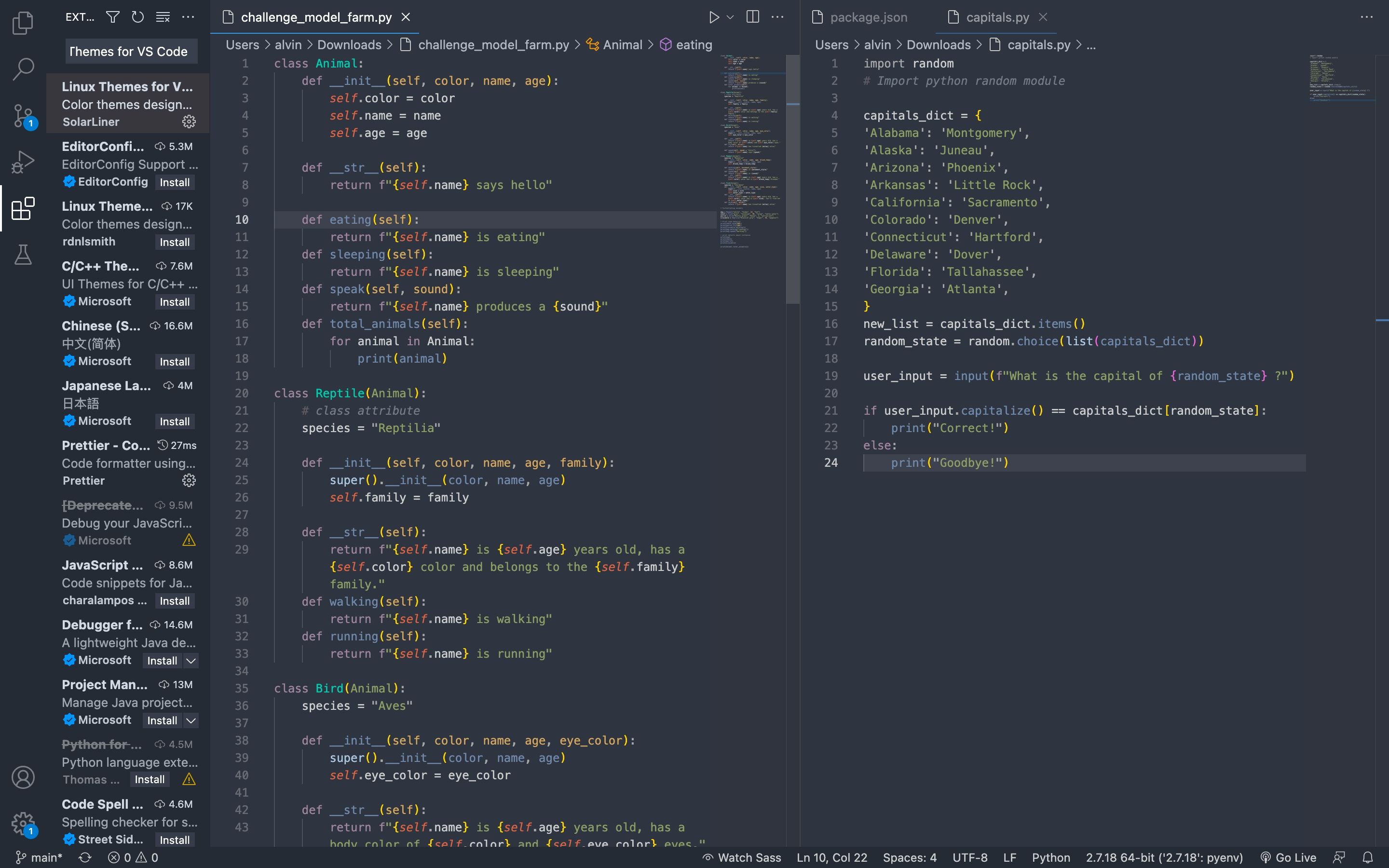 Linux Theme for VS Code screenshot
