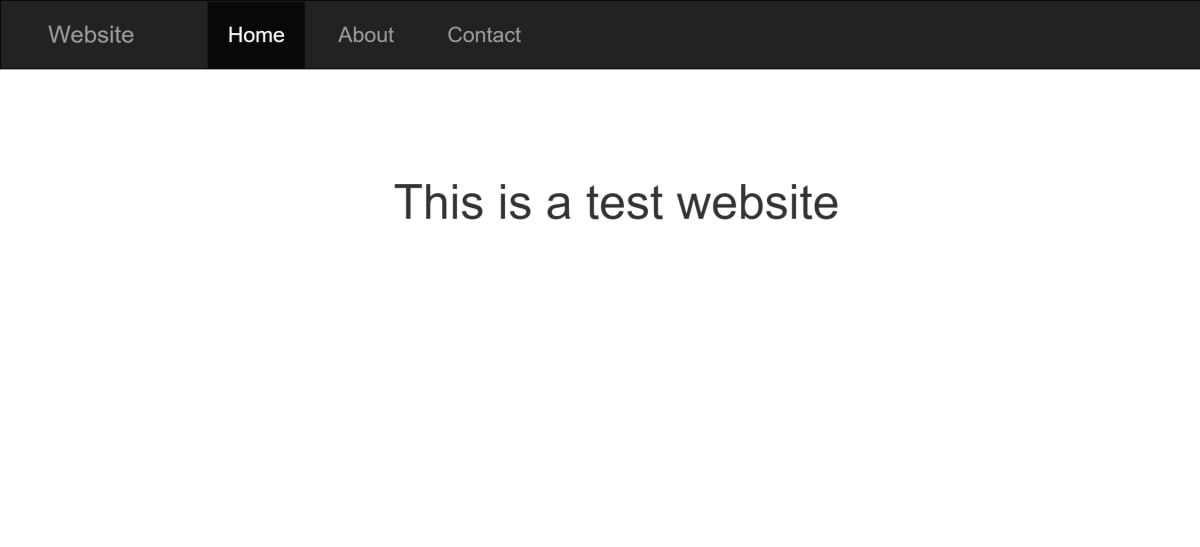 Preview of test website in the browser