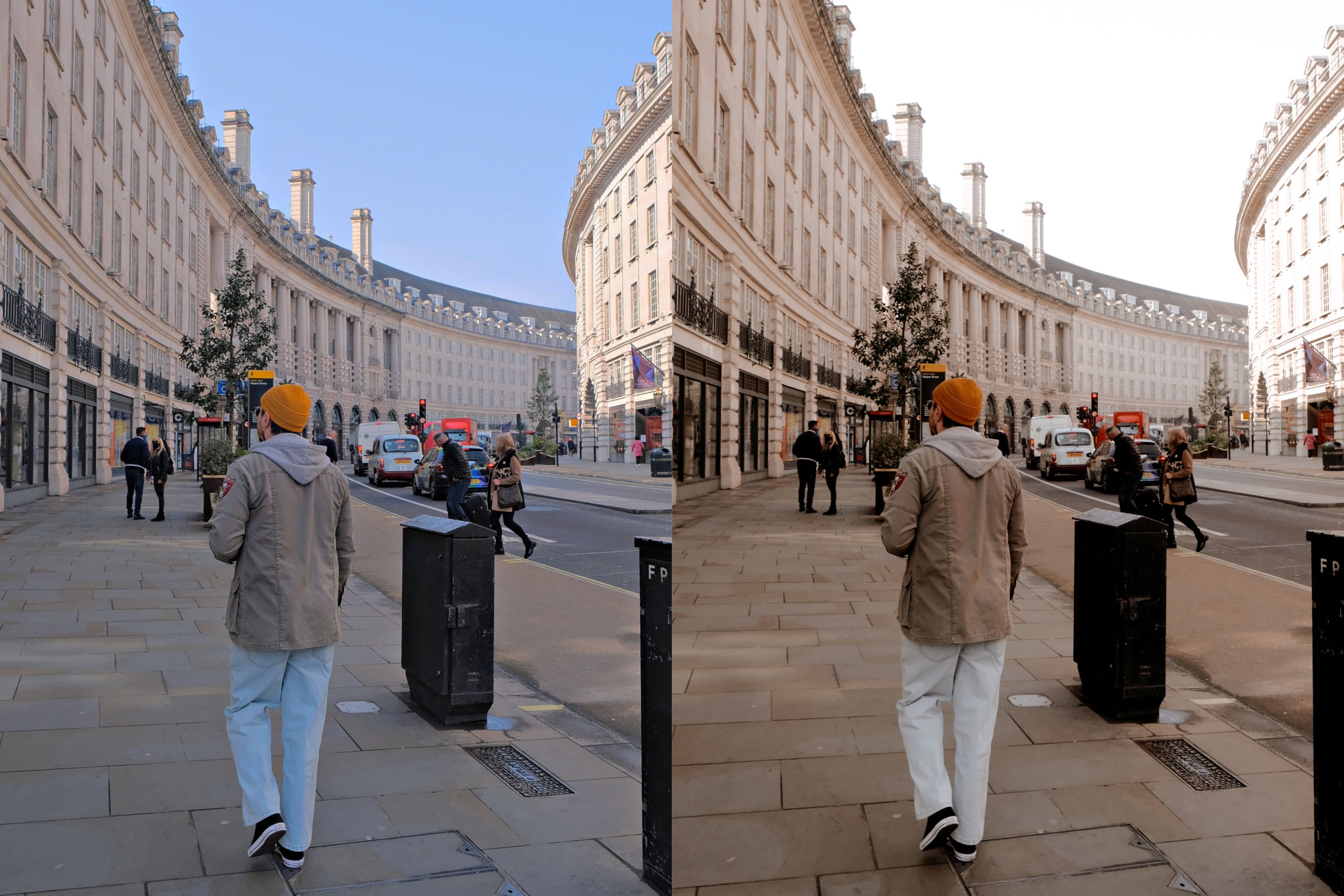 Man wearing beanie walking the streets of London