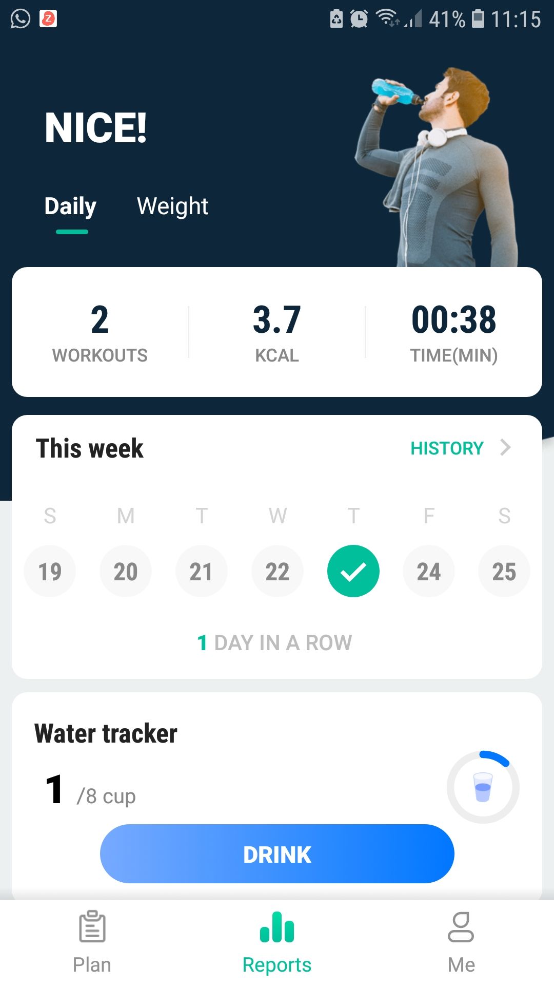 Lose Weight App for Men mobile fitness app daily reports
