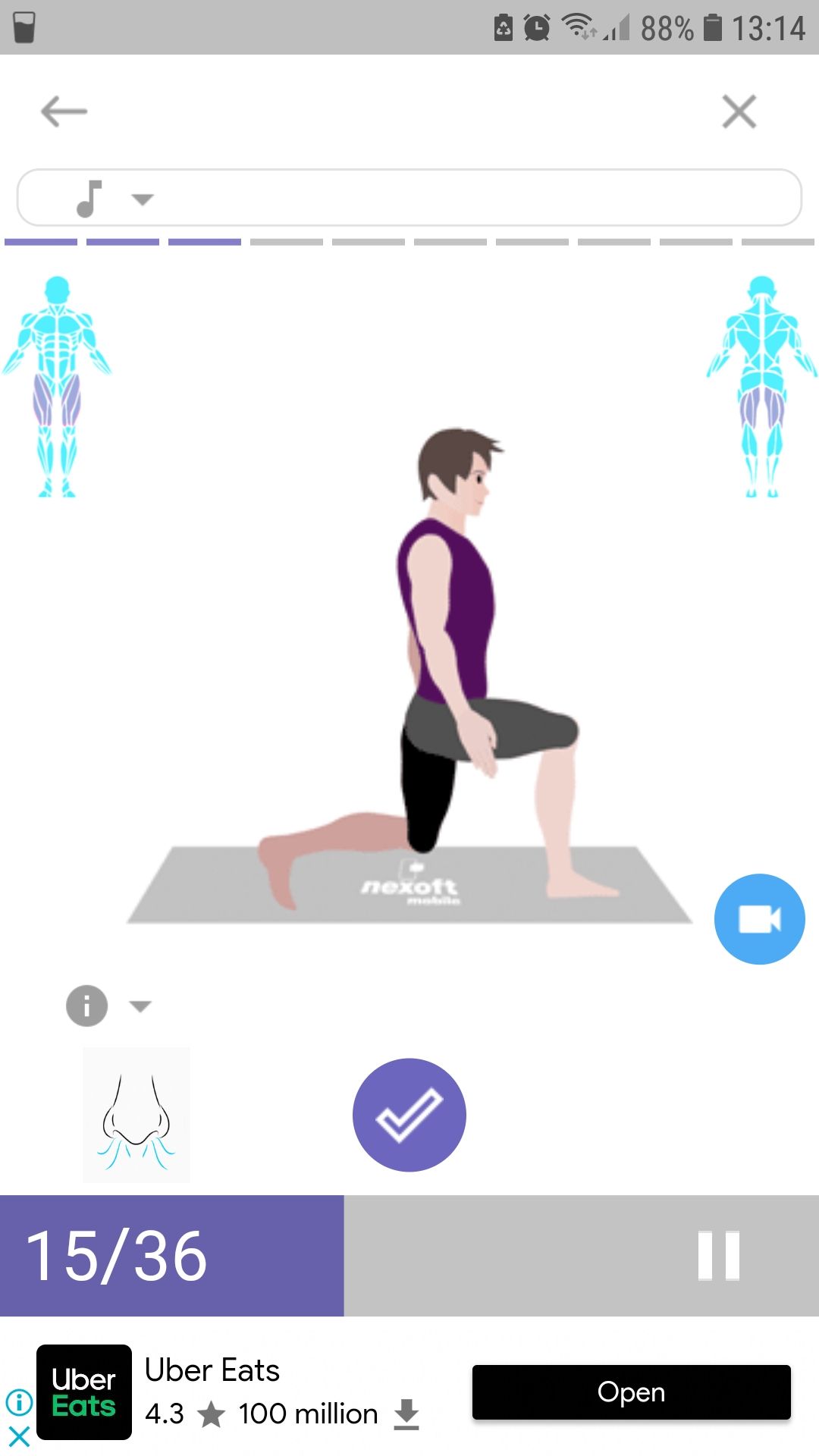 LoseFat mobile fitness app lunges