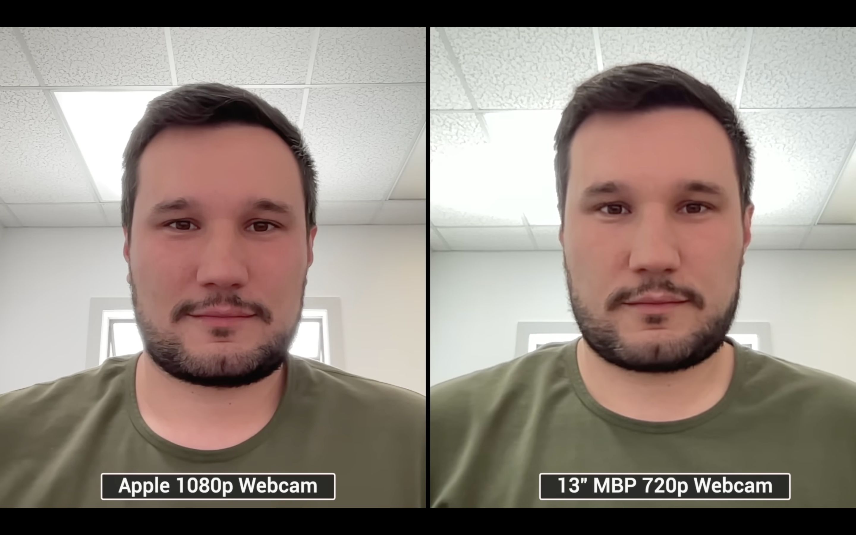 A comparison of the M2 MacBook Pro 720p FaceTime Camera with a 1080p camera