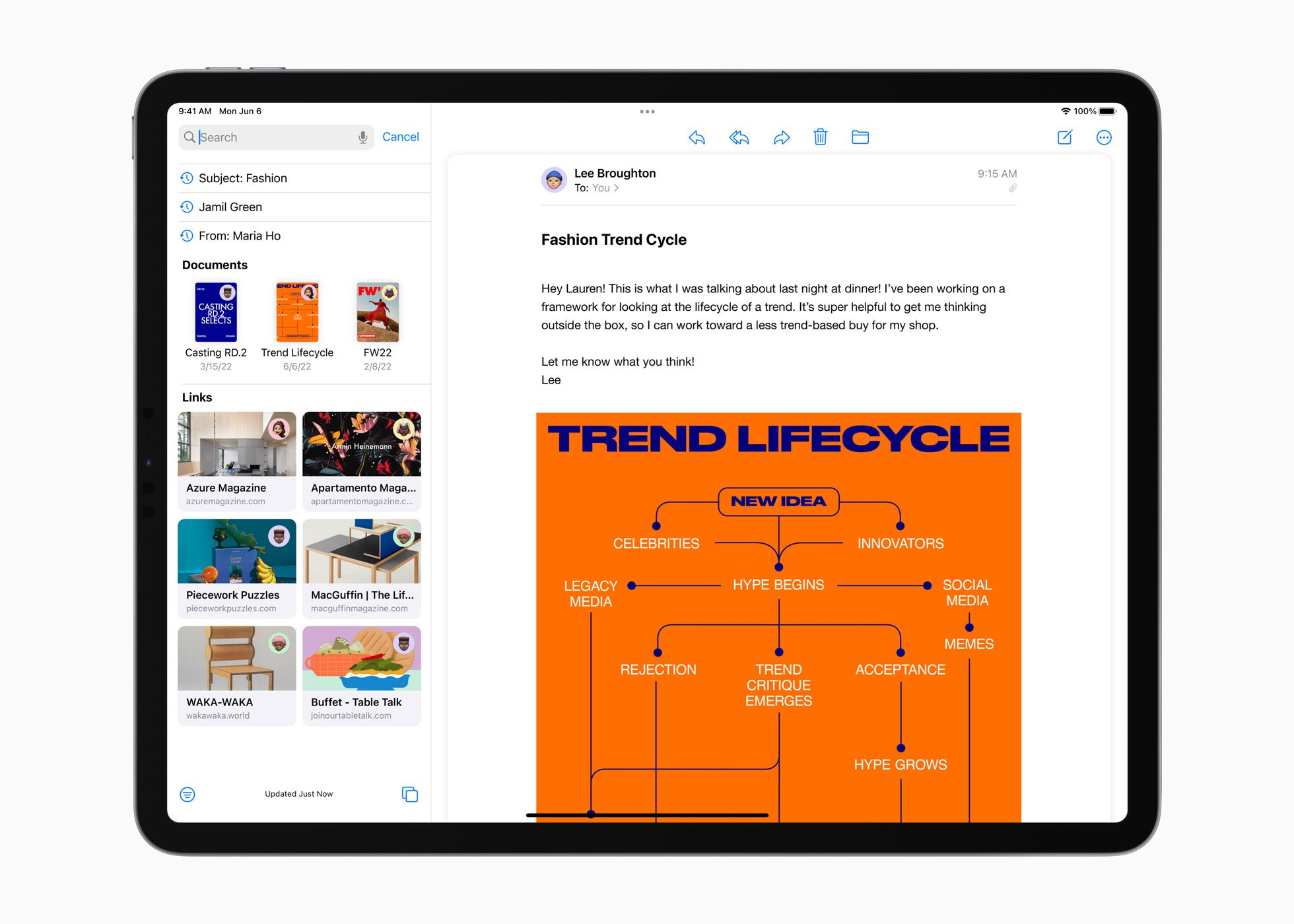 Mail app in iPadOS 16